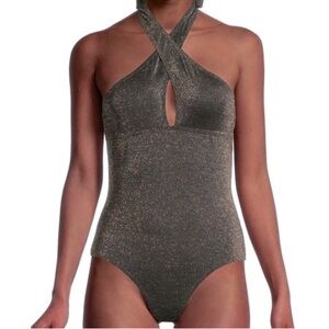 JONES NEW YORK METALLIC ONE-PIECE SWIMSUIT NWOT